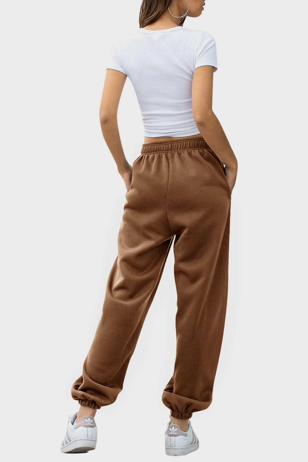 Elastic Waist Joggers with Pockets